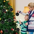 thumbnail image 4 of Japceit Large Black Christmas Ornaments, 4-Pack Xmas Tree Hanging Baubles, Big Size Holiday Decor for Indoor Christmas Decorations, Modern Home, Party, 4 of 7