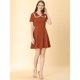 thumbnail image 3 of INSPIRE CHIC Vestido Acampanado De Manga Corta Con Cuello De Mu?eca Estampado De Corazón Para Mujer Caramelo XL, 3 of 6