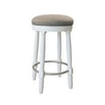 thumbnail image 3 of Stylish Farmhouse Stools Set of 2 360 Degree Swivel Grey Cushion – Counter Height & Dining Room Perfect, 3 of 6