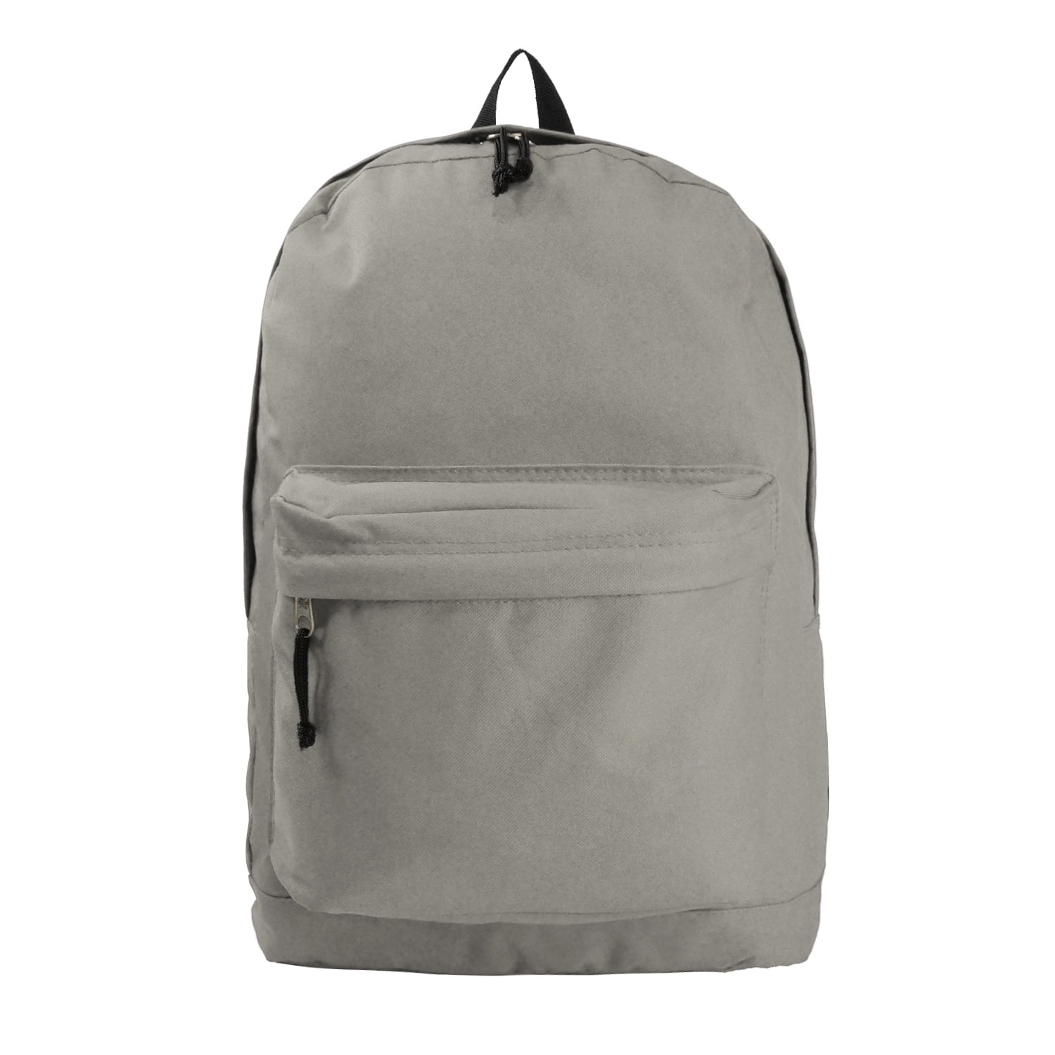 K-Cliffs Unisex Classic Simple 18" School Backpack  Grey, Teen-Adult
