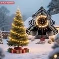 thumbnail image 3 of Stylish Metal Hanging Christmas Tree Wind Spinner - Concentric Black Lines with Golden Perfect for Yard & Garden Decor, 3 of 7