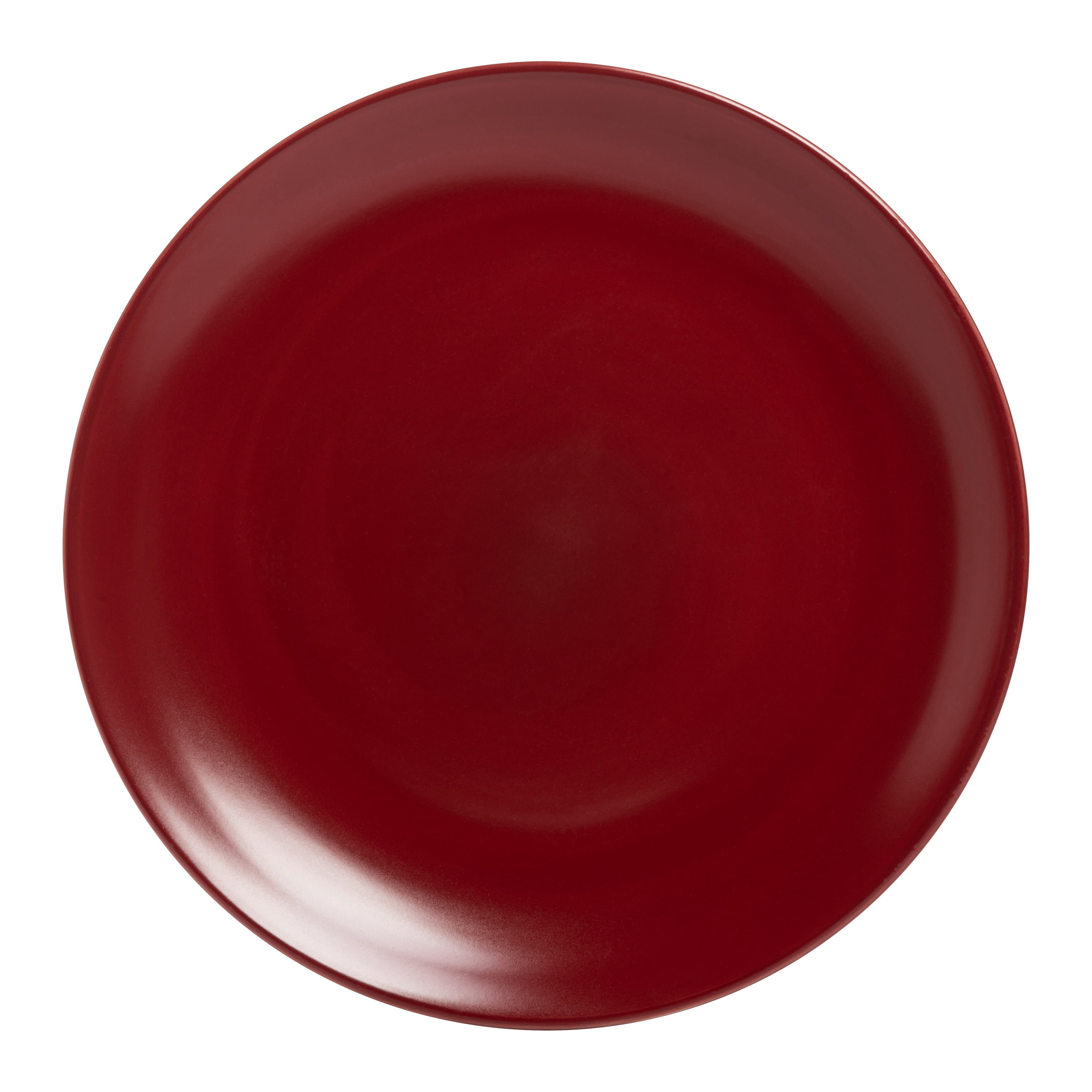 10 Strawberry Street Wazee Matte 10.5" Coupe Stoneware Dinner Plate, Set of 6, Red