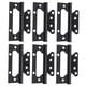 thumbnail image 2 of Juego de 3 bisagras para puerta de aleación de zinc, planas, abiertas, silenciosas, con cojinetes, herrajes para ventanas y muebles, color negro, 2 of 10