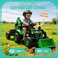 thumbnail image 2 of Track Seven 24V Ride on Excavator, 4-in-1 Construction Excavator, Dump Truck & Bulldozer, Ride on Tractor Electric Car with Remote Control, Swivel Seat, Music, Ride on Toy Car for Kids Aged 3+,Green, 2 of 7