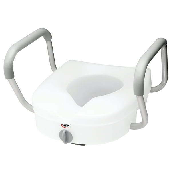 Carex EZ Lock Raised Toilet Seat with Handles, Adjustable and Removable