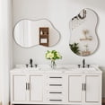 thumbnail image 5 of PAIHOME Irregular Wall Mirrors 24"×36" – Black Asymmetrical Wavy Decorative Bathroom Mirrors for Bedroom Living Room, 5 of 7