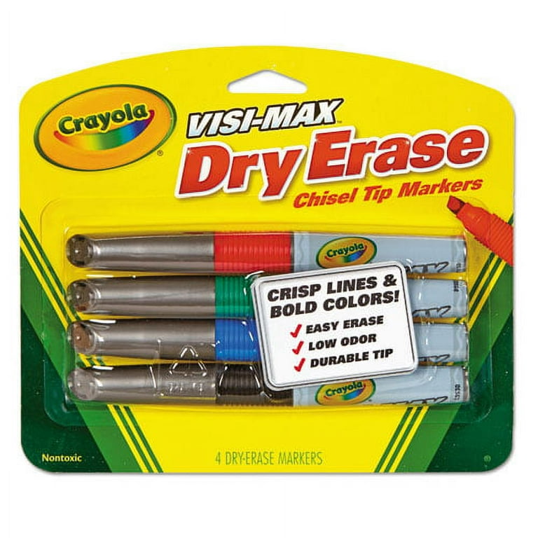 Crayola Take Note DryErase Markers, Black, Chisel Tip, 12/PK, Black Crayola Markers