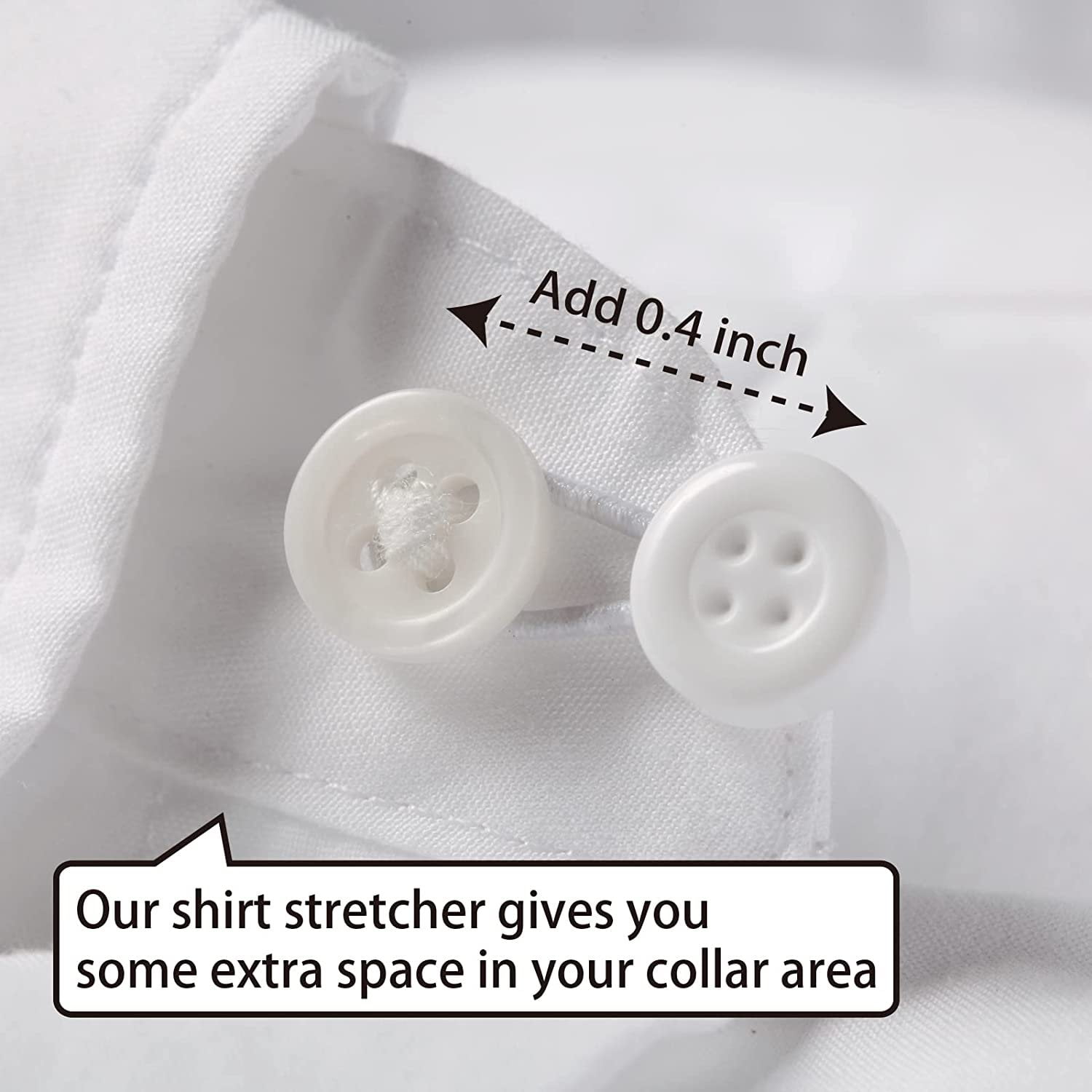 Trianu 6 Pcs Shirt Collar Button Extenders, Elastic Collar Extenders for Mens Shirts, Dress Shirt Tie Neck Collar Button Expanders for Expanding