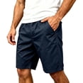 thumbnail image 2 of Men's Flex Casual Cargo Shorts, Lightweight Water Resistant Golf Shorts,Comfortable Stretch Waist Work Shorts with Multi-Pocket Navy S, 2 of 9