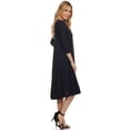 thumbnail image 3 of Women's Casual Basic Comfy 3/4 Sleeve Flare A-line Midi Long Maxi Dress, 3 of 6