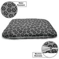 thumbnail image 3 of Stripe Pet Bed, Vintage Pattern of Simplistic Design Flowers on Striped Background, Chew Resistant Pad for Dogs and Cats Cushion with Removable Cover, 24" x 39", Charcoal Grey White, by Ambesonne, 3 of 4