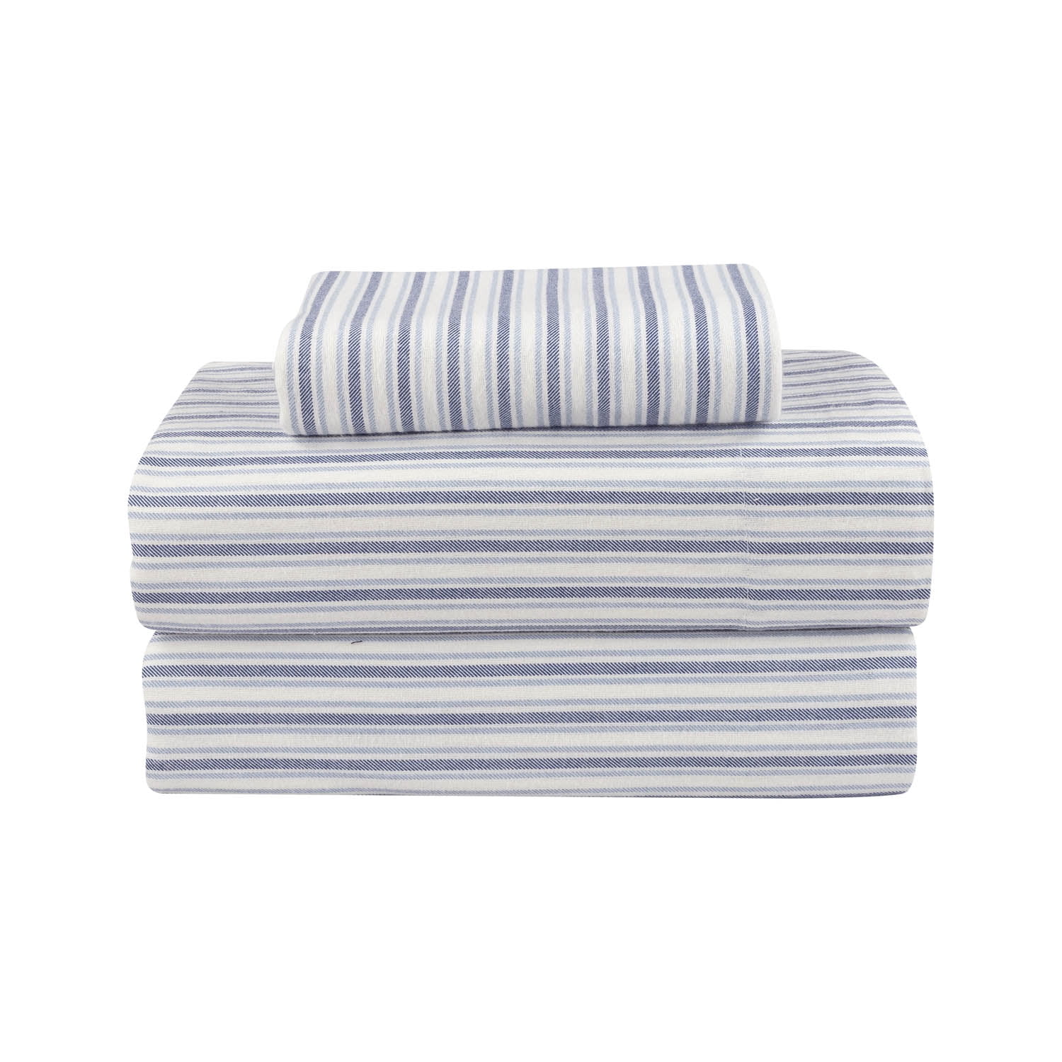 Mainstays 3-Piece Flannel Sheet Set, Blue Stripe, Twin