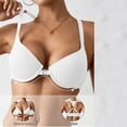 thumbnail image 6 of Feancey Women's Push Up Bra Front Closure Bras Solid Color Breathable Wireless Brassiere Lightly Padded Supportive Everyday Bralettes White S, 6 of 10