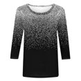 thumbnail image 3 of Dyegold 3/4 Sleeve Women Tops Dressy Casual Comfy Loose Cute Trendy T-Shirt Shirts Floral Printed Tunics Top Plus Size for Women Round Neck Fall Female Blouse Long Sleeve, 3 of 6