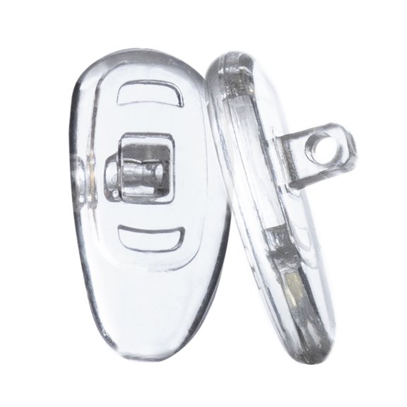 GMS Optical 13mm D-Shape Screw-in Silicone Nose Pads for Glasses, Sunglasses, and Eye Wear (2 Pair)