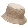 thumbnail image 3 of Clover Circle Embroidered Pigment Dyed Bucket Hat - Khaki OSFM, 3 of 5