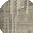 thumbnail image 5 of 8' Taupe And Dark Gray Round Striped Washable Indoor Outdoor Area Rug, 5 of 5