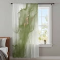 thumbnail image 4 of Sage Green Marble Sheer Curtains 54 Inches Long, Modern Ombre Abstract Ink Painting Art Light Filering Curtains, Breathable Simi Curtain Privacy Drapes for Kitchen Bathroom Small Window Treatment, 4 of 9