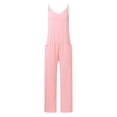 thumbnail image 4 of TAIAOJING Jumpsuits For Women Casual Summer Fashion Yoga Square Neck Strap Jumpsuit Training Rib Sleeveless Solid Color Sports Jumpsuit, 4 of 9