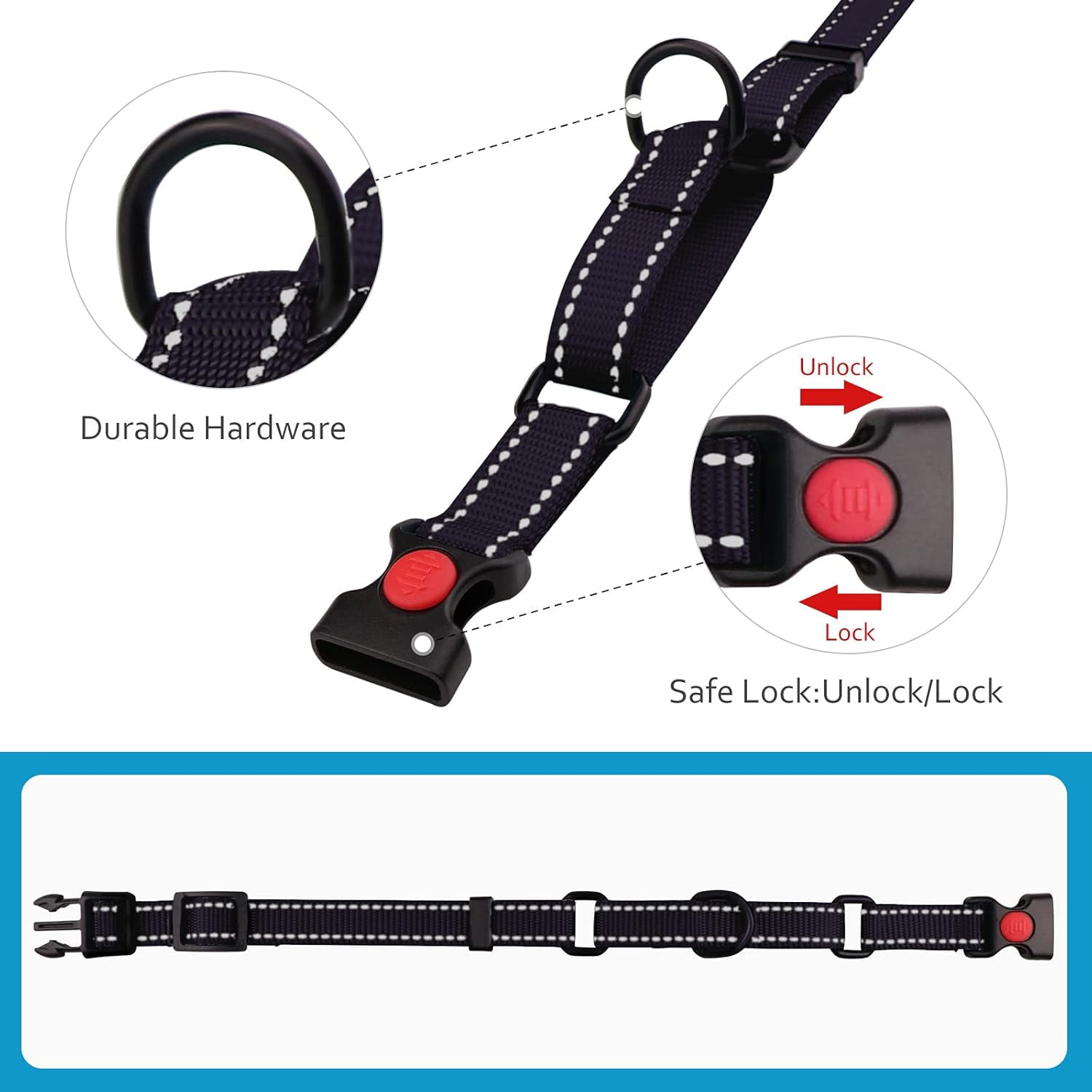 Solennerer Dog Collar Dog Leash Sets Heavy Duty Pet Leash Lead Rope for Small Medium Large Dogs Walking Running Training