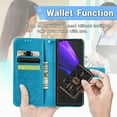 thumbnail image 6 of Wallet Cover for Galaxy Z Fold 4, Clover Embossed Magnetic Closure Premium PU Leather [Folio Flip][Kickstand][Card Slots][Wrist Strap][Kickstand]Phone Cover for Samsung Galaxy Z Fold4 5G, Blue, 6 of 10