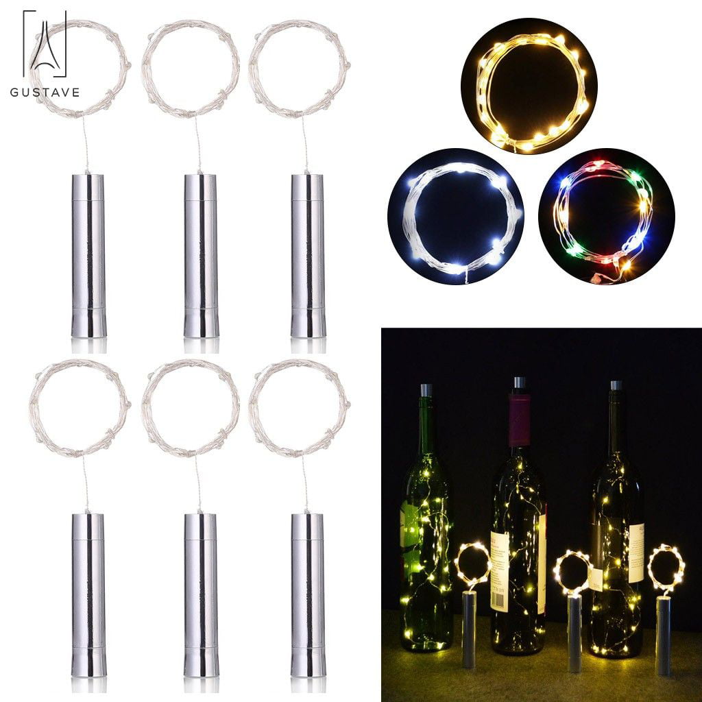 6x Wine Bottle Fairy String Lights 10LEDS Battery Cork For Party Christmas Xmas 