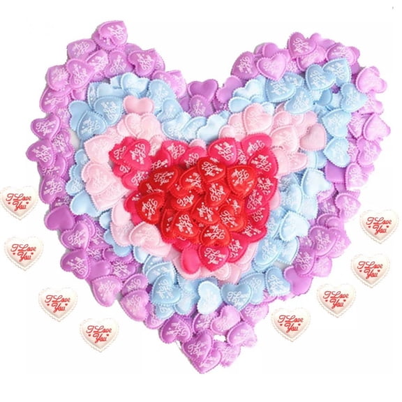 Jiibva 50 Pcs Valentine's Day Heart Confetti Decoration, Love Heart Shaped Confetti Sponge Romantic Decor for Valentine Wedding Tables Decoration