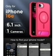 thumbnail image 2 of Magnetic Compatible with iPhone 16E Case, [Built-in Invisible Kickstand][Compatible with MagSafe][Military Grade Shockproof] Slim Translucent Matte Case for iPhone 16E 6.1" 2025, 2 of 14