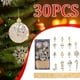 thumbnail image 3 of Decoraciones navideñas, adornos navideños, regalos navideños Juego de 30 adornos navideños con forma de bastón de caramelo y cinta. Combinación de bolas y cintas., 3 of 4