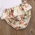 thumbnail image 4 of 3Pcs Newborn Infant Baby Girl Clothes Ruffle Romper Bodysuit Floral Shorts Summer Outfit, 4 of 7