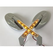 HTT MOTOR Alloy Turn signals Running Custom Mirror for Harley softail FatBoy OVAL Shape