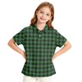 thumbnail image 4 of Girls School Uniform Short Sleeve Plaid Golf Polo Shirt Pullover Tops Collared T-Shirt for Kids School Uniform Shirt 3-13Y, 4 of 7