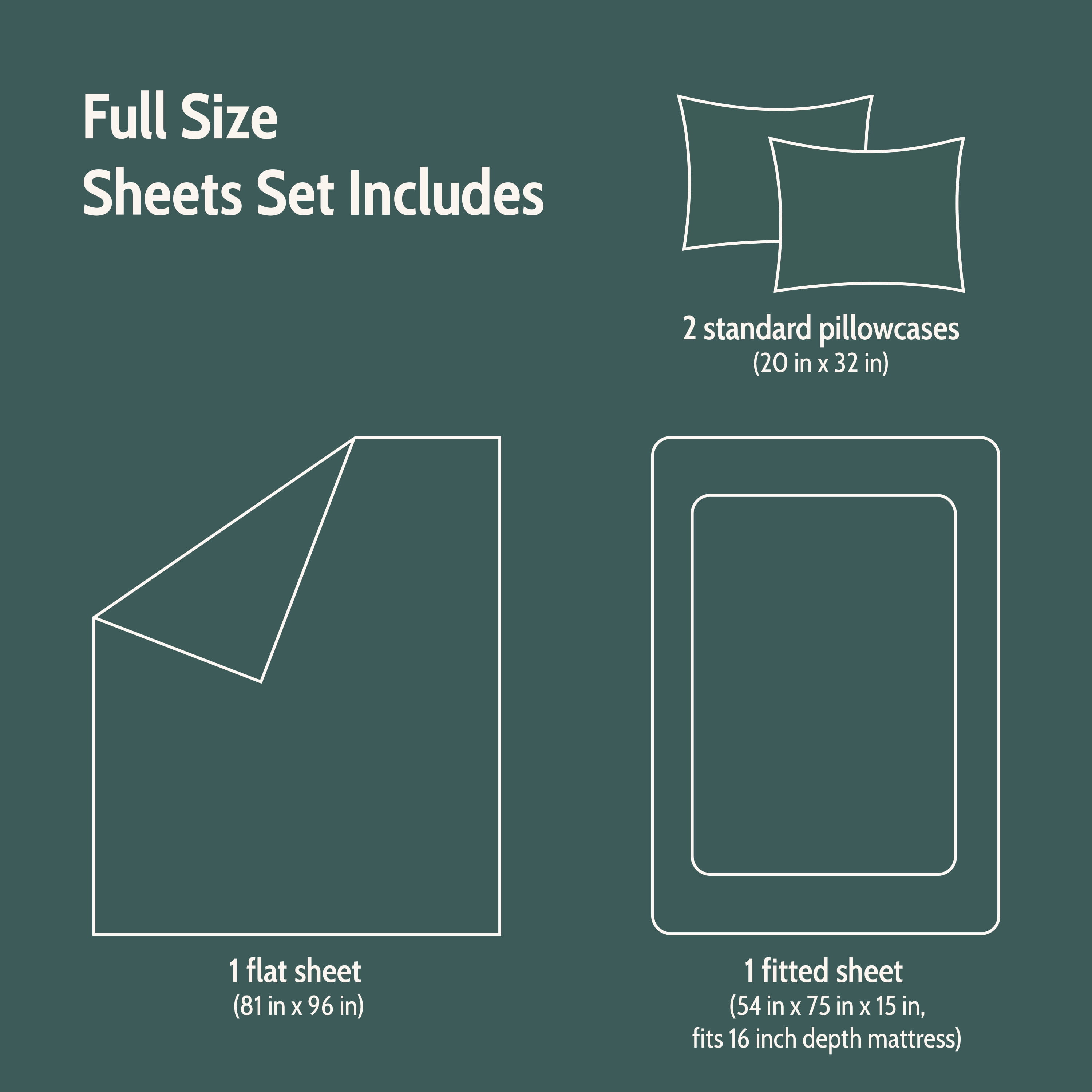 Seed & Stone Recycled Cotton Percale Bed Sheet Set, Soft, with Deep Pockets, Full, Gray, 4-Piece
