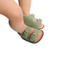 thumbnail image 4 of Mialoley Baby Boys Girls Leather Sandals Anti-Slip Sole Solid Color Flats, 4 of 5
