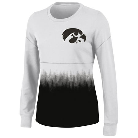 Iowa Hawkeyes Santa - Women's White Iowa Hawkeyes Oversized Fan Long Sleeve T-Shirt