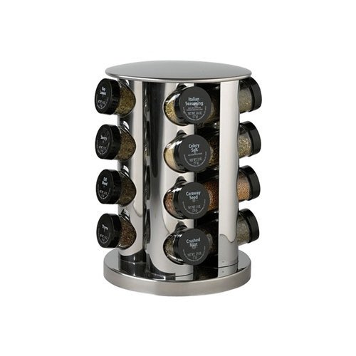Kamenstein 16 Jar Filled Revolving Metro Spice Rack