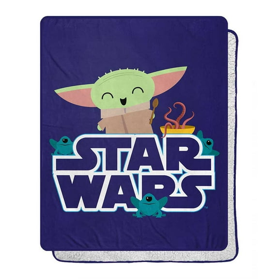 Mandalorian Snack Is The Way Silk Touch Sherpa Blanket, 40 x 50 inches