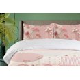 thumbnail image 2 of Ambesonne Pink Duvet Cover Set, Pastel Harmony Wildflowers, Calking, Rose Khaki and Off White, 2 of 4