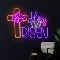 thumbnail image 2 of Handmadetneonsign He Is Risen Neon Sign, He Is Risen Led Sign, Jesus Cross Neon, Wall Art, Wall Decor, 2 of 5