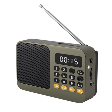 Bluetooth 5.0 FM Radio Portable Speaker with LED Light Support Recording TF Card USB Play Wireless Speaker Radio FM Receiver