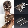 thumbnail image 3 of Horquilla de pelo con perlas de imitación de tamaño europeo y americano, pinza en forma de U para recogido, tocado de novia, horquilla para peinar el cabello, 3 of 6