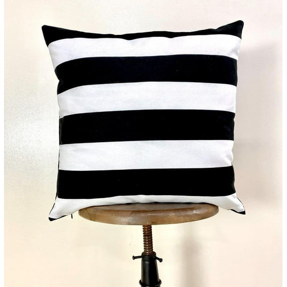 Black and White Stripes | Pillow Cover | Black Throw Pillows | White Throw Pillow | Black and White Decorative Pillows | Large Accent Pillow