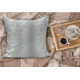 thumbnail image 2 of Damask Fluffy Throw Pillow Cushion Cover, Damask Inspired Floral Motifs in Symmetrical Old Fashioned Design Swirls and Curls, Rectangle Accent Pillow Case, 26" x 16", Grey White, by Ambesonne, 2 of 5