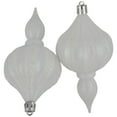 thumbnail image 4 of Northlight 8ct White Shatterproof Finial Christmas Ornaments, 4.75", 4 of 5