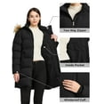 thumbnail image 6 of WenVen Women's Winter Jacket Waterproof Puffer Coat Insulated with Windproof Hood Black M, 6 of 11