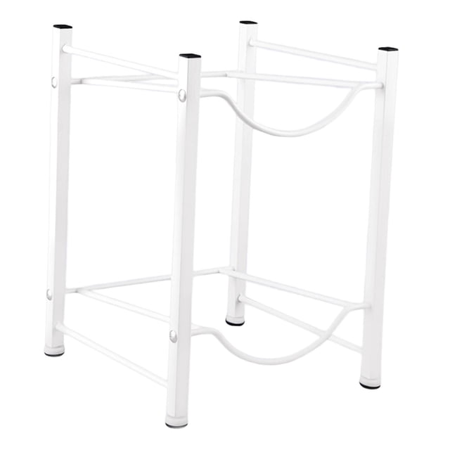 Estante para jarras de agua de 2 niveles, organizador de botellas de agua desmontable de 5 galones Blanco