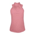 thumbnail image 5 of Duoif Womens Tank Tops, High Neck Sleeveless Top, Loose Fit Beach Vacation Shirt Womens Shirts Pink XXXL, 5 of 7