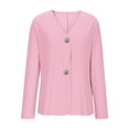 thumbnail image 4 of Blazer for Women Open Front Long Elegant Button Down Cardigan Long Sleeve Work Loose Notched Lapel Business Office Jacket Casual Pink XL, 4 of 6
