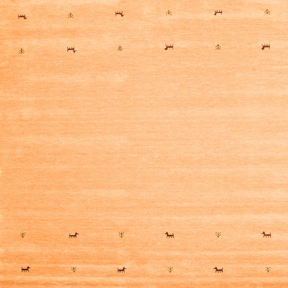 Ahgly Company Indoor Square Solid Orange Modern Area Rugs, 8' Square