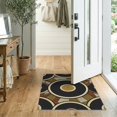thumbnail image 2 of ODIKA 2'x3' Washable Throw Rug Record Vinyl Shaped Concentric Rings Center Motif Disc Cd Music for Hallway, Study Room, Non-Slip Low Profile, Flatwoven, 2 of 7